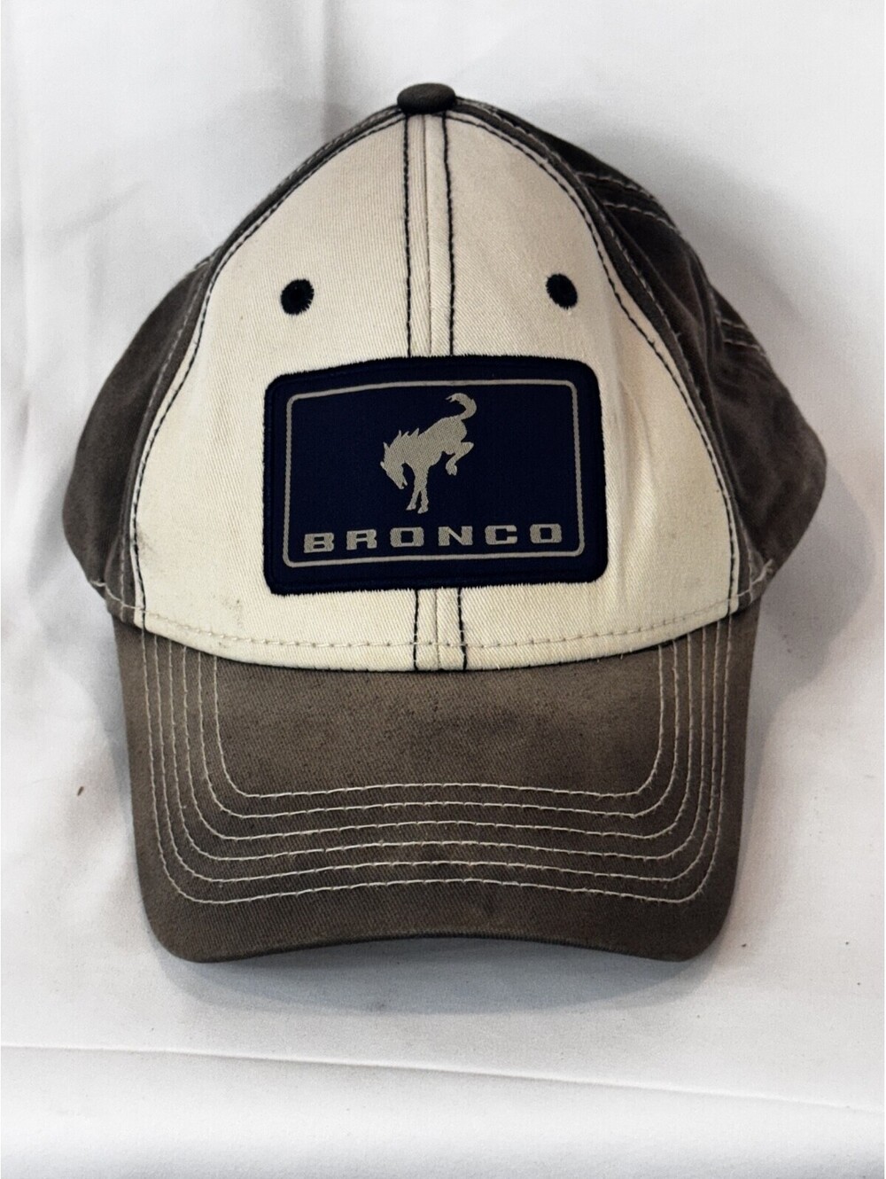 Ford Bronco Retro Patch Officially Licensed Grey/White Snapback Hat